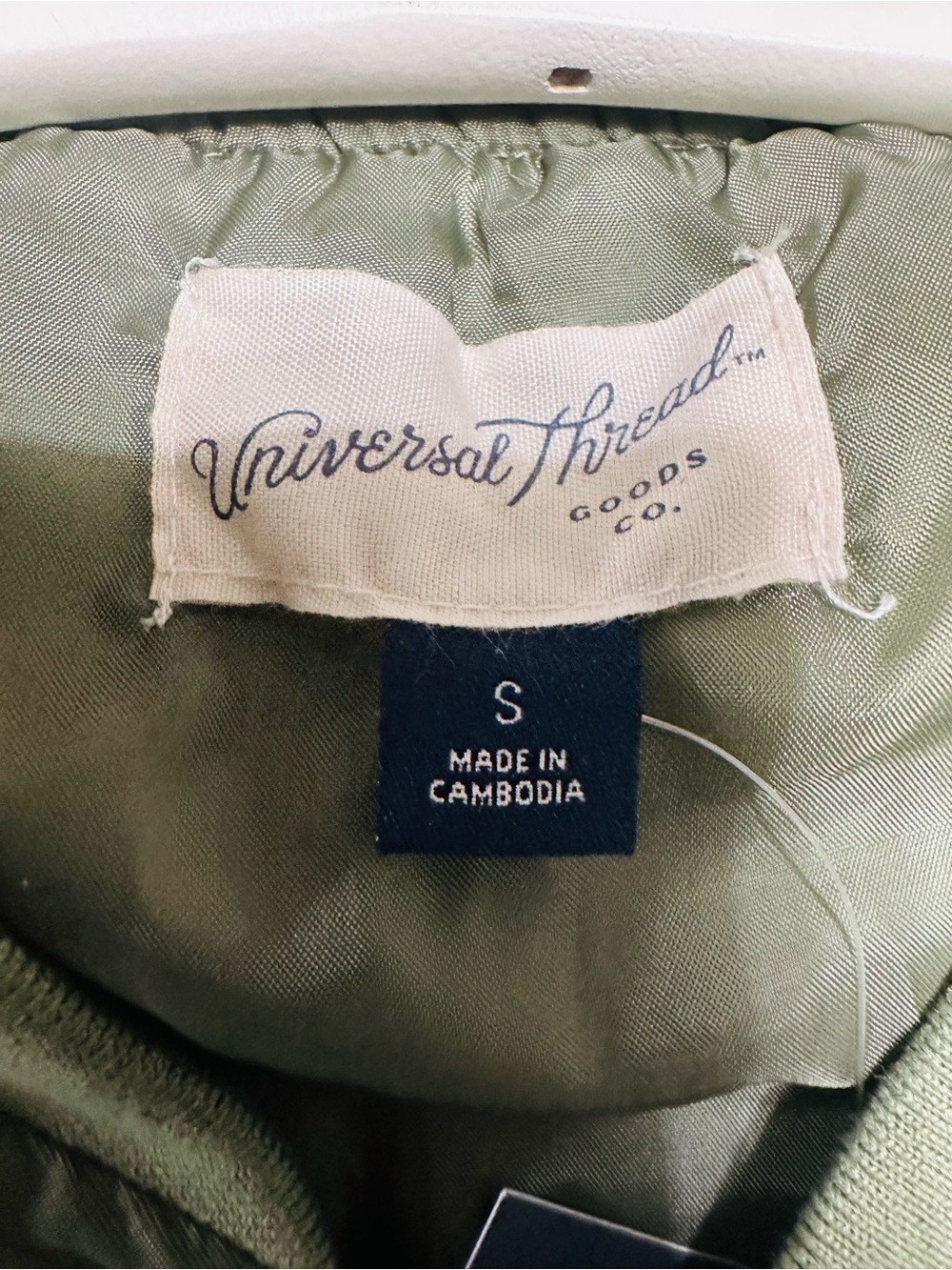 Olive Green Bomber Jacket - Women's Mid Weight Utility Coat Small NWT - Picture 3 of 5